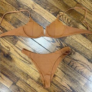 Nasty Gal Brown Bikini Set